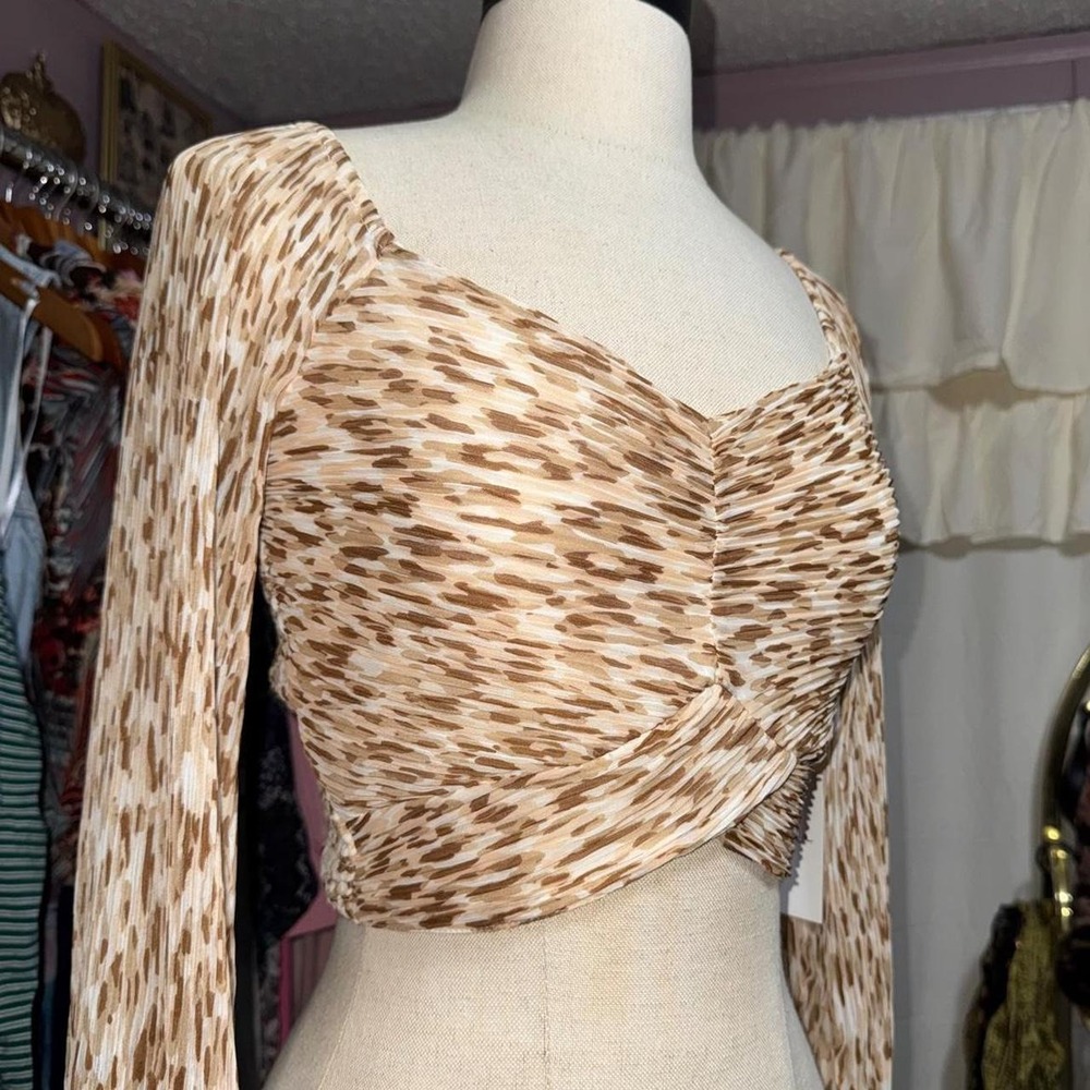 Jasper leopard print long sleeve top Size S